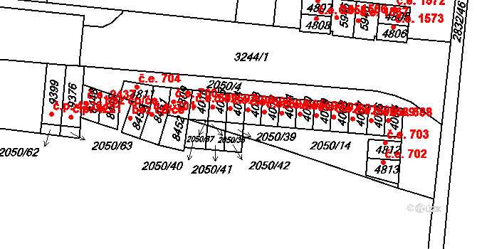 Hodonín 698 na parcele st. 4014 v KÚ Hodonín, Katastrální mapa