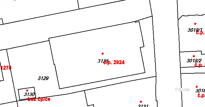 Varnsdorf 2924 na parcele st. 3128 v KÚ Varnsdorf, Katastrální mapa