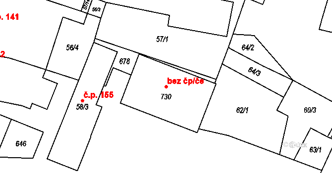 Bohušovice nad Ohří 41096266 na parcele st. 730 v KÚ Bohušovice nad Ohří, Katastrální mapa