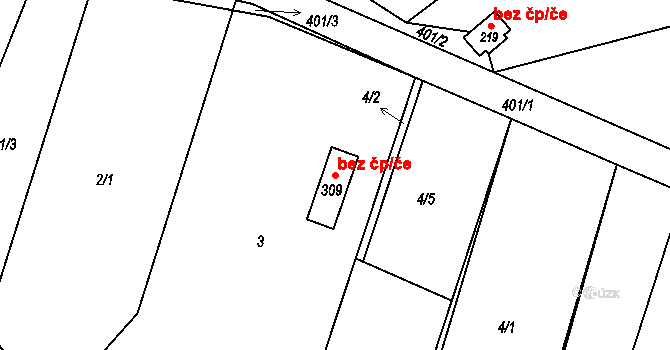 Kroměříž 41762266 na parcele st. 309 v KÚ Těšnovice, Katastrální mapa