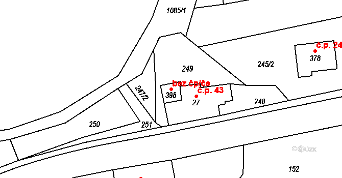 Červený Kostelec 41947266 na parcele st. 398 v KÚ Horní Kostelec, Katastrální mapa