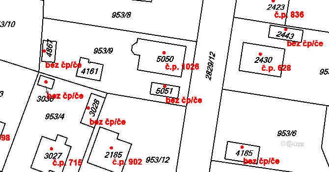 Rokycany 42161266 na parcele st. 5051 v KÚ Rokycany, Katastrální mapa