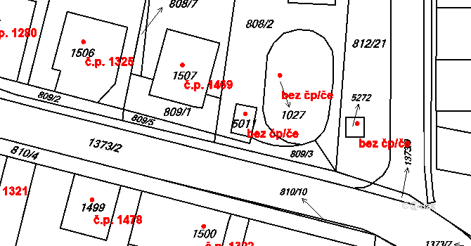 Blansko 42190266 na parcele st. 5011 v KÚ Blansko, Katastrální mapa