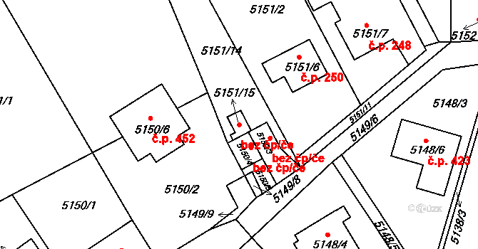 Frýdek-Místek 42589266 na parcele st. 5151/15 v KÚ Lískovec u Frýdku-Místku, Katastrální mapa