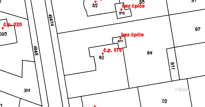 Bobrovníky 175, Hlučín na parcele st. 6/2 v KÚ Bobrovníky, Katastrální mapa