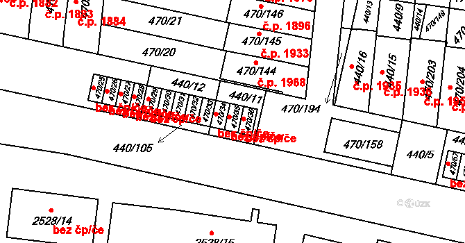 Praha 46721266 na parcele st. 470/35 v KÚ Krč, Katastrální mapa