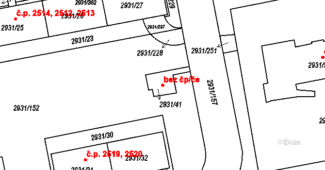 Praha 48995266 na parcele st. 2931/41 v KÚ Žižkov, Katastrální mapa
