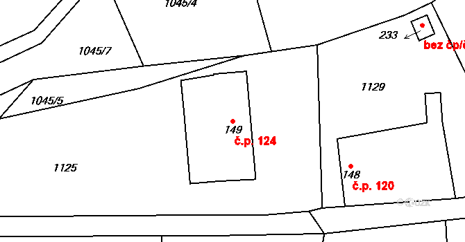 Horní Libchavy 124, Libchavy na parcele st. 149 v KÚ Horní Libchavy, Katastrální mapa