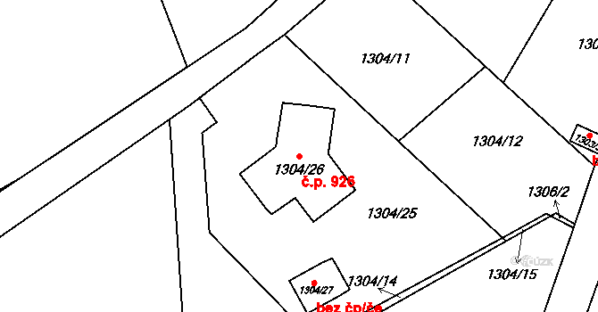 Kynšperk nad Ohří 926 na parcele st. 1304/26 v KÚ Kynšperk nad Ohří, Katastrální mapa