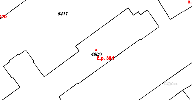 Horní Předměstí 394, Polička na parcele st. 486/1 v KÚ Polička, Katastrální mapa