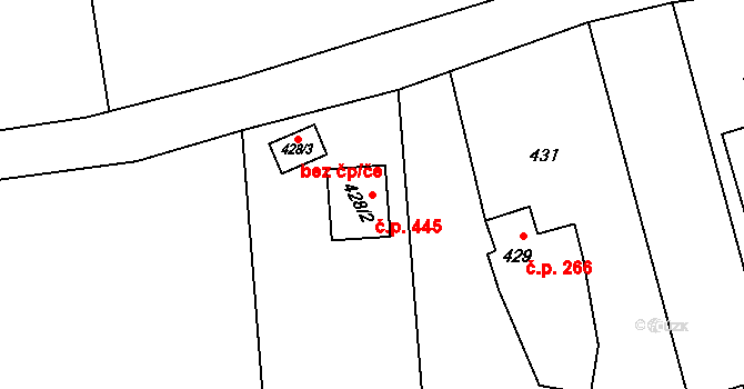 Záblatí 445, Bohumín na parcele st. 428/2 v KÚ Záblatí u Bohumína, Katastrální mapa