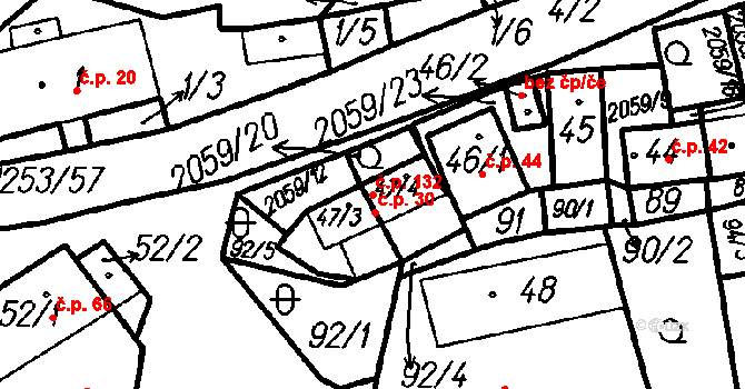 Bolešiny 41249267 na parcele st. 47/4 v KÚ Bolešiny, Katastrální mapa