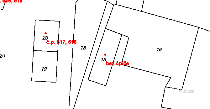 Moravský Beroun 46324267 na parcele st. 13 v KÚ Moravský Beroun, Katastrální mapa