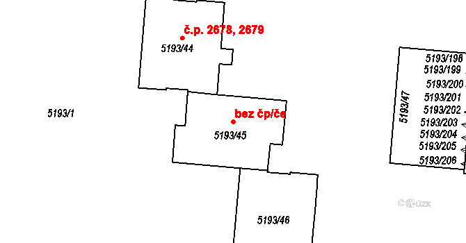 Frýdek-Místek 46457267 na parcele st. 5193/45 v KÚ Frýdek, Katastrální mapa