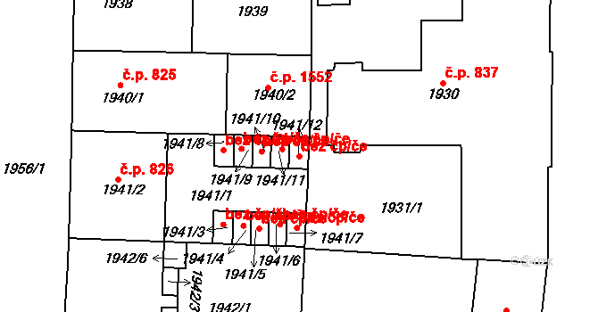 Praha 46851267 na parcele st. 1941/12 v KÚ Vršovice, Katastrální mapa