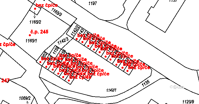 Valtice 47001267 na parcele st. 1147 v KÚ Valtice, Katastrální mapa