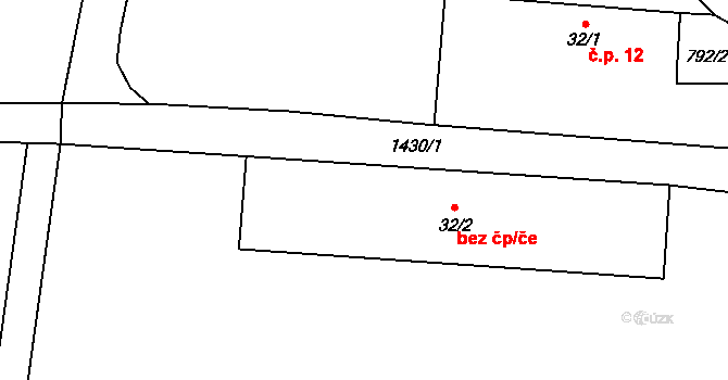Borotín 47429267 na parcele st. 32/2 v KÚ Pikov, Katastrální mapa