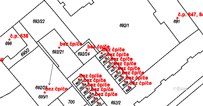Týniště nad Orlicí 48569267 na parcele st. 692/14 v KÚ Týniště nad Orlicí, Katastrální mapa