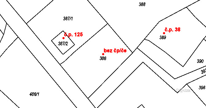 Český Těšín 49379267 na parcele st. 386 v KÚ Mistřovice, Katastrální mapa