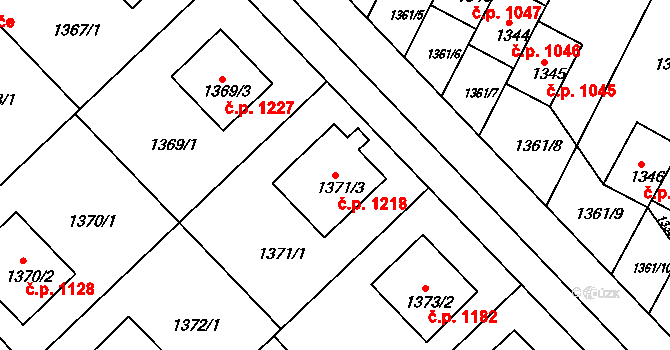 Rýmařov 1218 na parcele st. 1371/3 v KÚ Rýmařov, Katastrální mapa