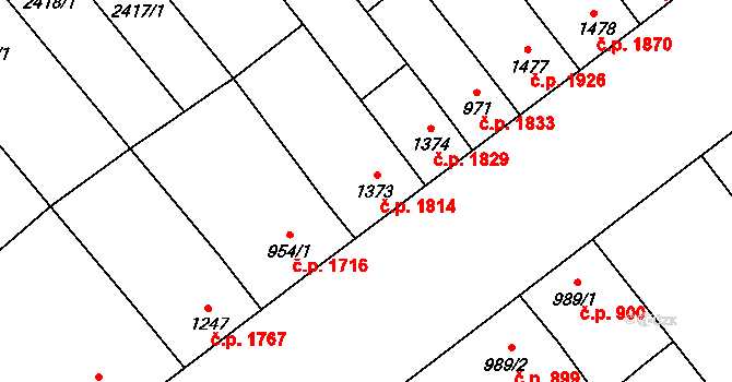 Břeclav 1814 na parcele st. 1373 v KÚ Břeclav, Katastrální mapa