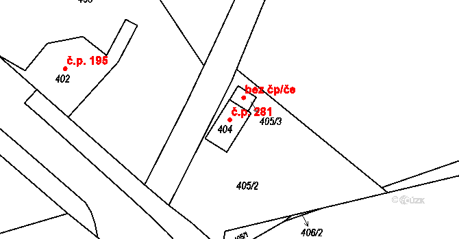 Janovice 281, Rýmařov na parcele st. 404 v KÚ Janušov, Katastrální mapa