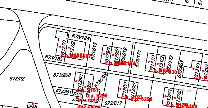 Zlín 6299 na parcele st. 3129/1 v KÚ Zlín, Katastrální mapa