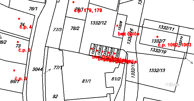 Sedlčany 42120268 na parcele st. 1332/3 v KÚ Sedlčany, Katastrální mapa