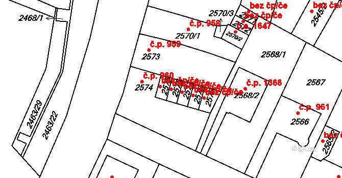 Děčín 42328268 na parcele st. 2576 v KÚ Děčín, Katastrální mapa