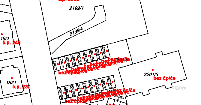 Opava 43804268 na parcele st. 2201/14 v KÚ Opava-Předměstí, Katastrální mapa