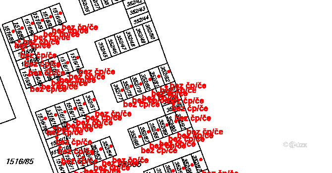 Březnice 48844268 na parcele st. 352/83 v KÚ Březnice, Katastrální mapa