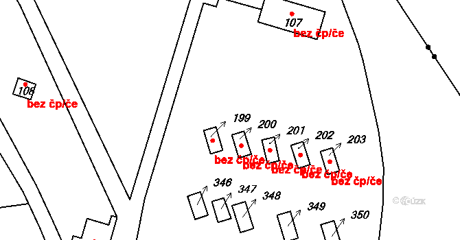 Cheb 50081268 na parcele st. 199 v KÚ Podhoří u Chebu, Katastrální mapa