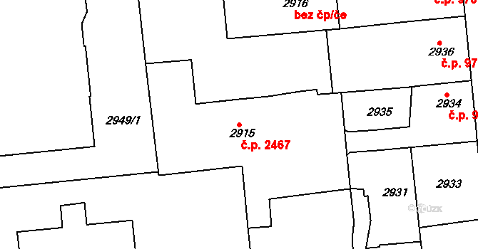 Pod Bezručovým vrchem 2467, Krnov na parcele st. 2915 v KÚ Krnov-Horní Předměstí, Katastrální mapa