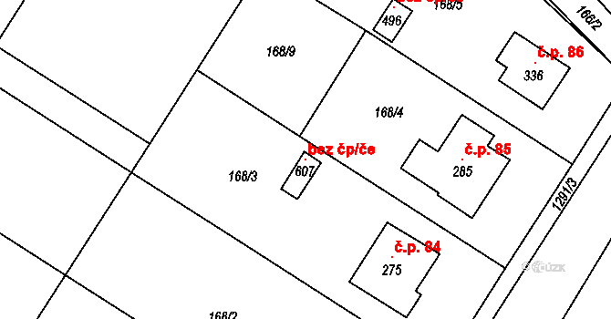 Miřetice 118263269 na parcele st. 607 v KÚ Miřetice u Nasavrk, Katastrální mapa