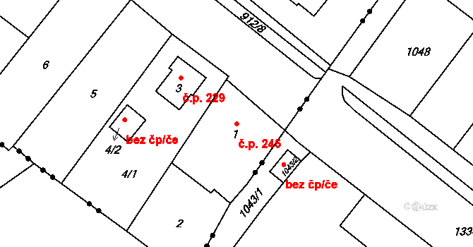 Janovice 245, Rýmařov na parcele st. 1 v KÚ Janušov, Katastrální mapa