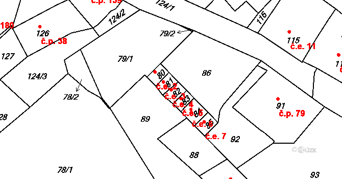 Loučná 4, Hrádek nad Nisou na parcele st. 82 v KÚ Loučná, Katastrální mapa