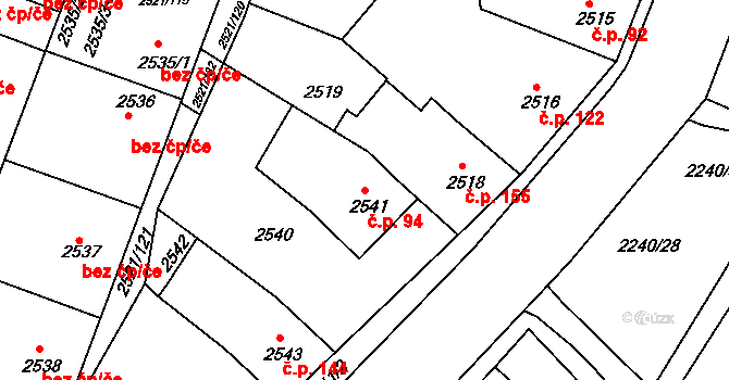 Příbram IV 94, Příbram na parcele st. 2541 v KÚ Příbram, Katastrální mapa