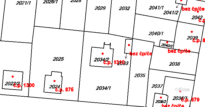 České Budějovice 6 1310, České Budějovice na parcele st. 2034/2 v KÚ České Budějovice 6, Katastrální mapa