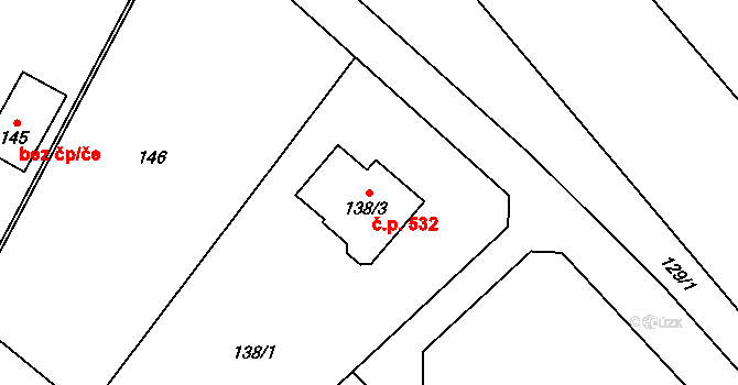 Hodslavice 532 na parcele st. 138/3 v KÚ Hodslavice, Katastrální mapa