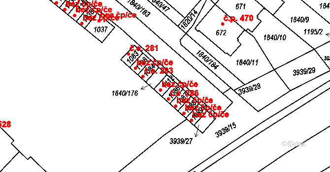 Borovany 285 na parcele st. 1112 v KÚ Borovany, Katastrální mapa