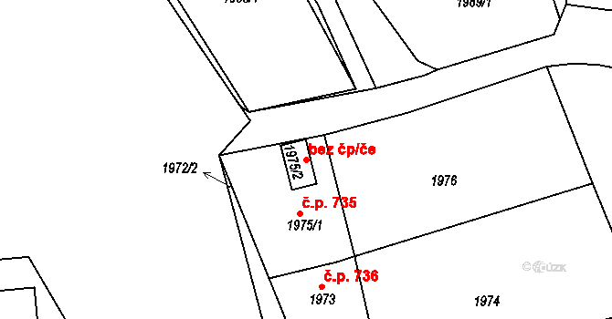 Třešť 38681269 na parcele st. 1975/2 v KÚ Třešť, Katastrální mapa