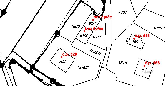 Písek 40207269 na parcele st. 91/2 v KÚ Písek u Jablunkova, Katastrální mapa