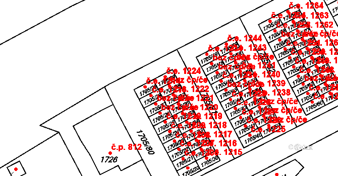 Kopřivnice 43187269 na parcele st. 1705/38 v KÚ Kopřivnice, Katastrální mapa