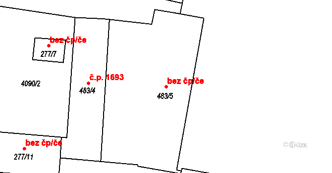 Lipník nad Bečvou 43280269 na parcele st. 483/5 v KÚ Lipník nad Bečvou, Katastrální mapa