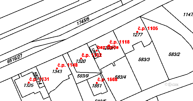 Kraslice 44356269 na parcele st. 1293/2 v KÚ Kraslice, Katastrální mapa