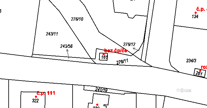 Srbice 45114269 na parcele st. 161 v KÚ Srbice, Katastrální mapa