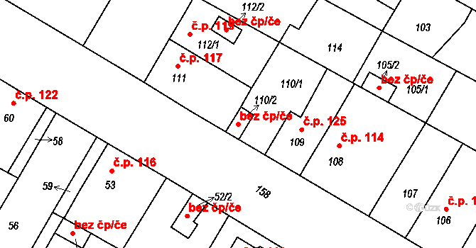 Plzeň 46526269 na parcele st. 110/2 v KÚ Radčice u Plzně, Katastrální mapa