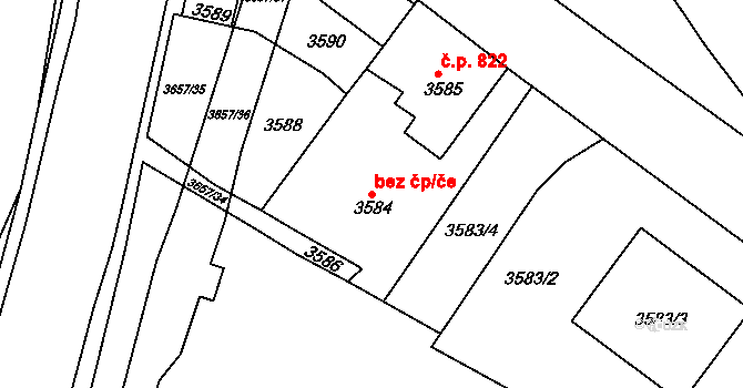 Děčín 47232269 na parcele st. 3584 v KÚ Podmokly, Katastrální mapa