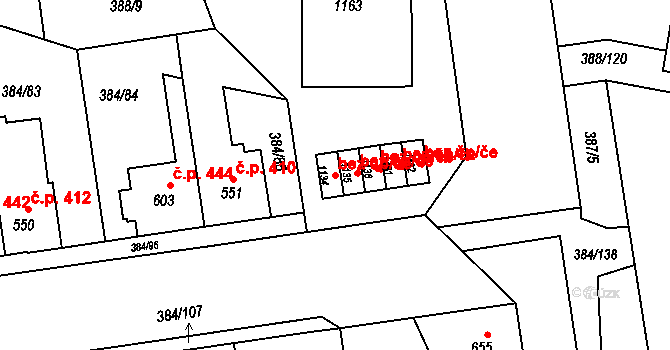 Olomouc 47718269 na parcele st. 1134 v KÚ Hodolany, Katastrální mapa