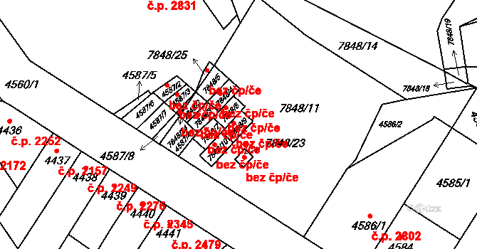 Brno 48071269 na parcele st. 7848/9 v KÚ Židenice, Katastrální mapa